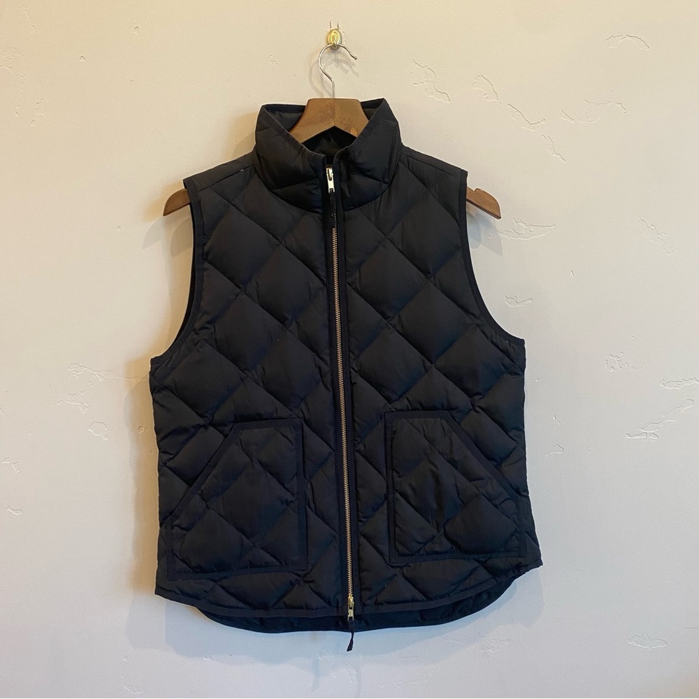 J.CREW Classic Black Excursion Quilted Puffer Vest